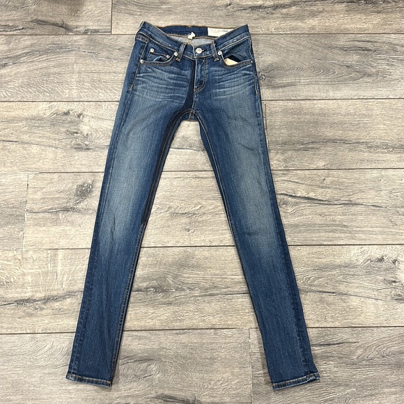 • Rag & Bone • Low Rise Skinny Jeans Preston Medium Blue 25 Women’s Stretch - Picture 2 of 6